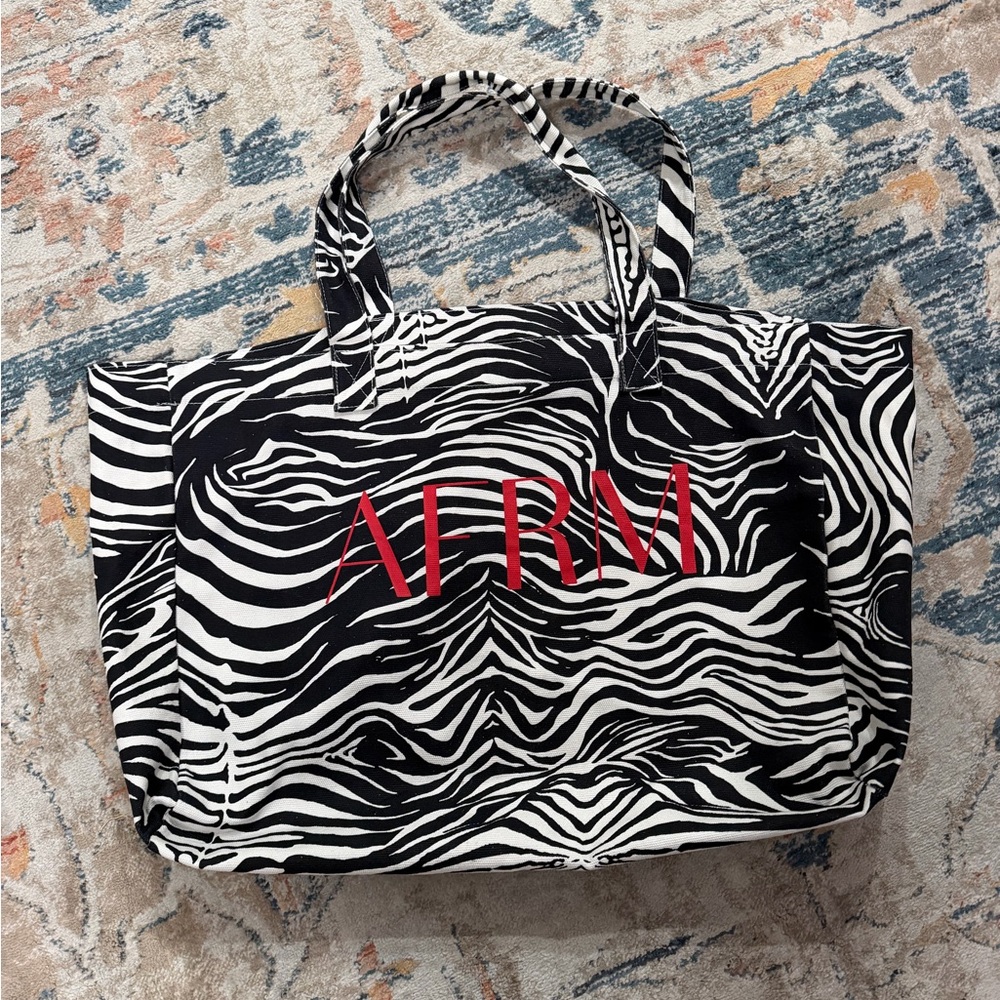 AFRM Black and White Zebra Tote